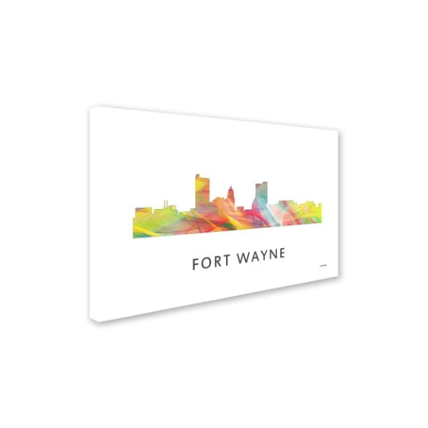 Marlene Watson 'Fort Wayne Indiana Skyline WB-1' Canvas Art,12x19